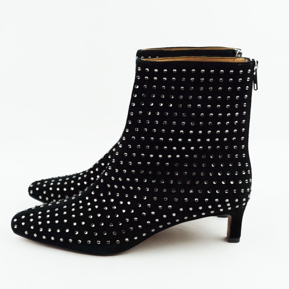 New MADEWELL Size 6 The Dimes Kitten-Heel Boot True Black w Crystals $218 NO278 - Picture 7 of 8